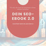 Titelbild des SEO eBooks 2.0 – modernes Design in Rot mit Fokus auf digitale Sichtbarkeit im Jahr der KI