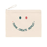 Weisses Stifteetui mit Smiley THINK. CREATE. REPEAT. Design